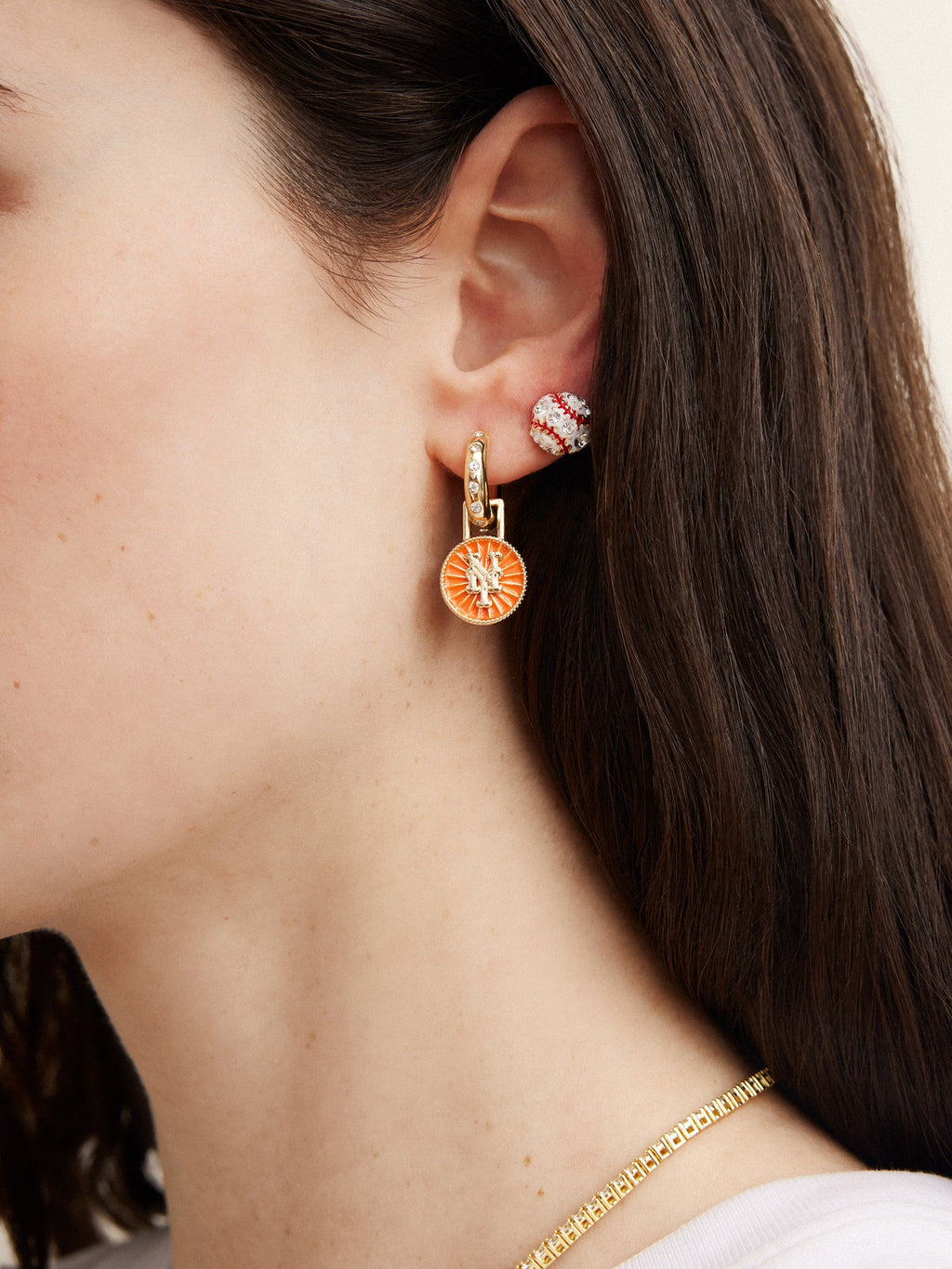 MLB Hoop Earring Set - New York Mets