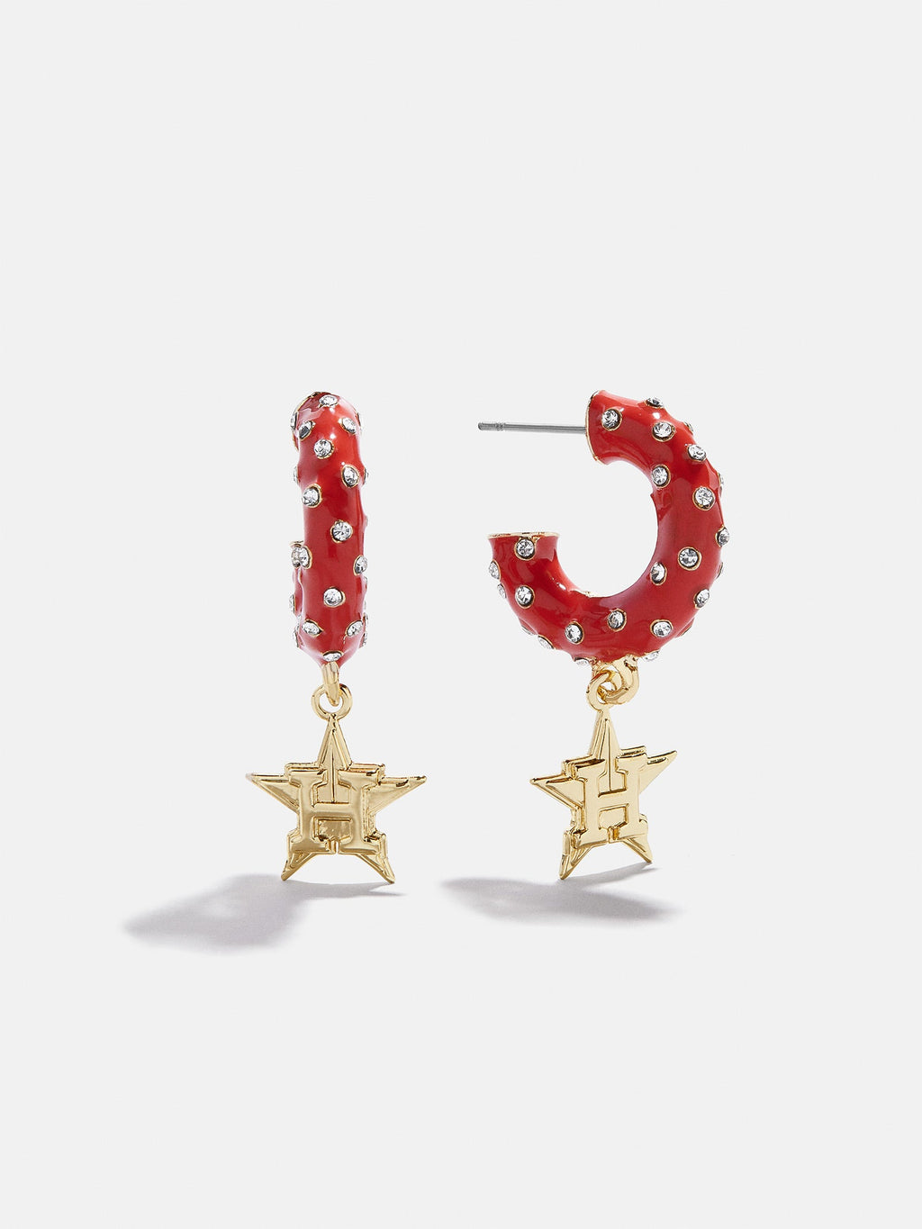 MLB Enamel Hoop Earrings - Houston Astros