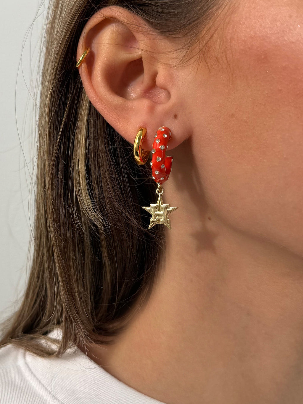 MLB Enamel Hoop Earrings - Houston Astros