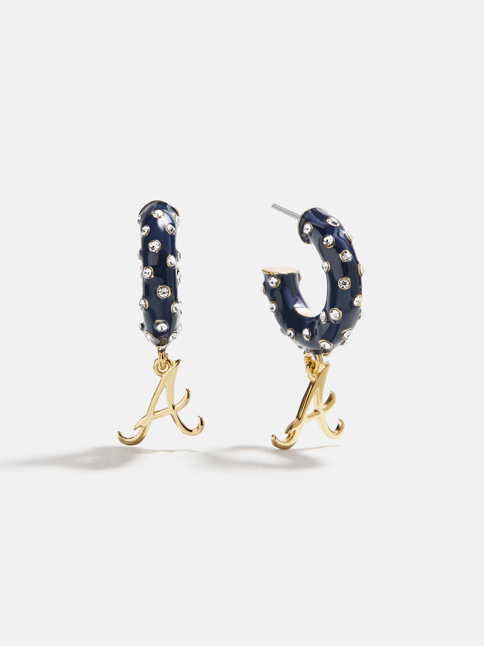 MLB Enamel Hoop Earrings - Atlanta Braves
