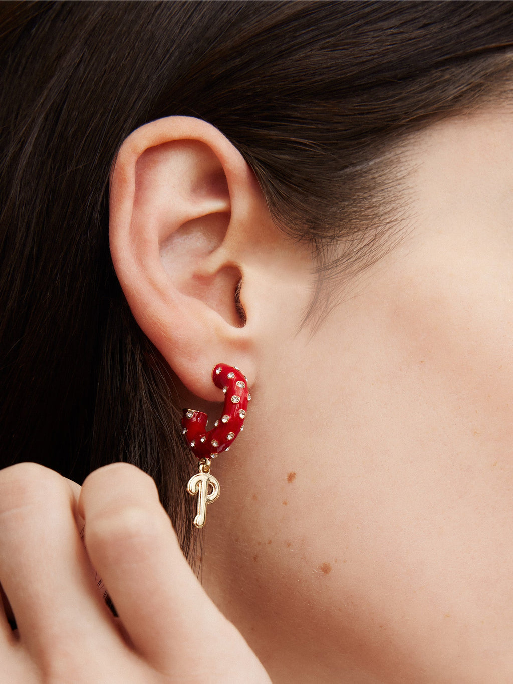 MLB Enamel Hoop Earrings - Philadelphia Phillies