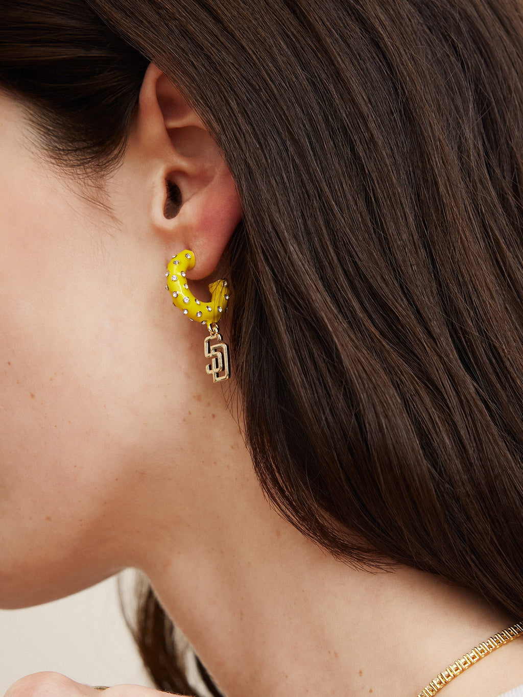 MLB Enamel Hoop Earrings - San Diego Padres