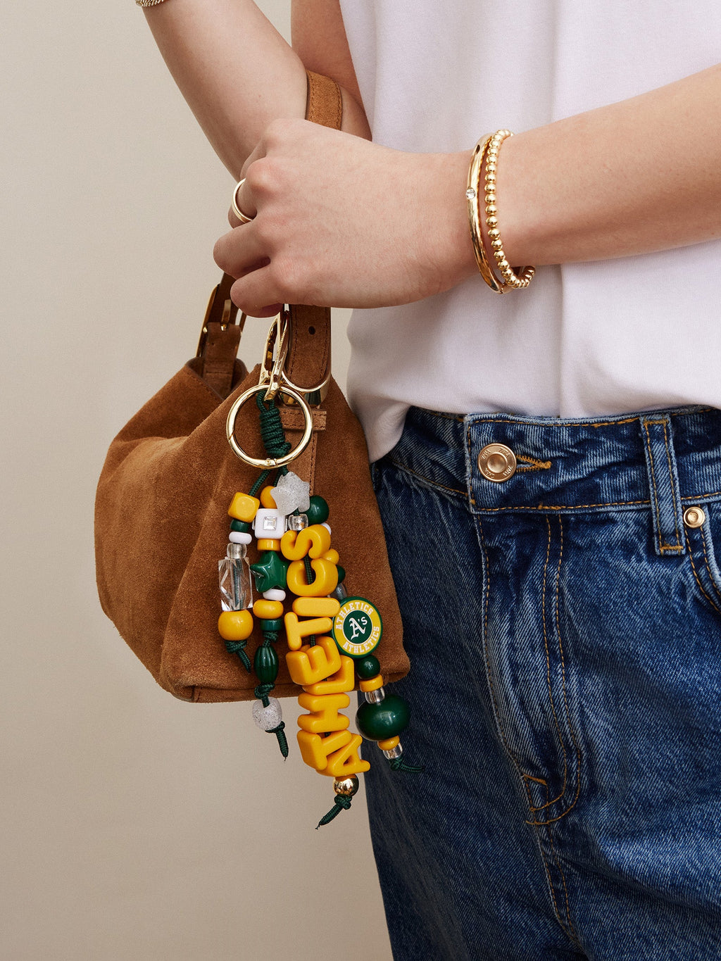 MLB Beaded Bag Charm - Athletics