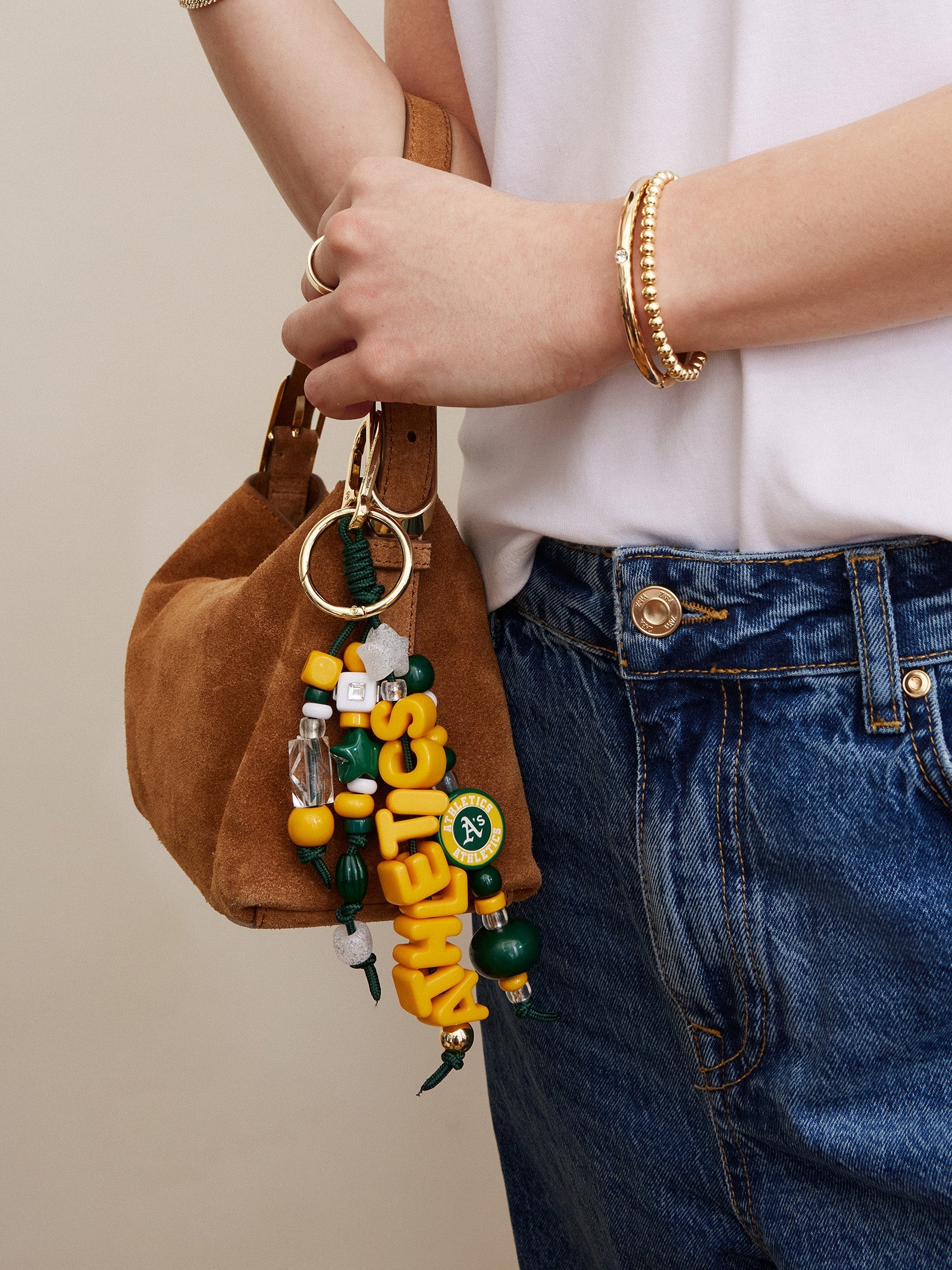 MLB Beaded Bag Charm - Athletics