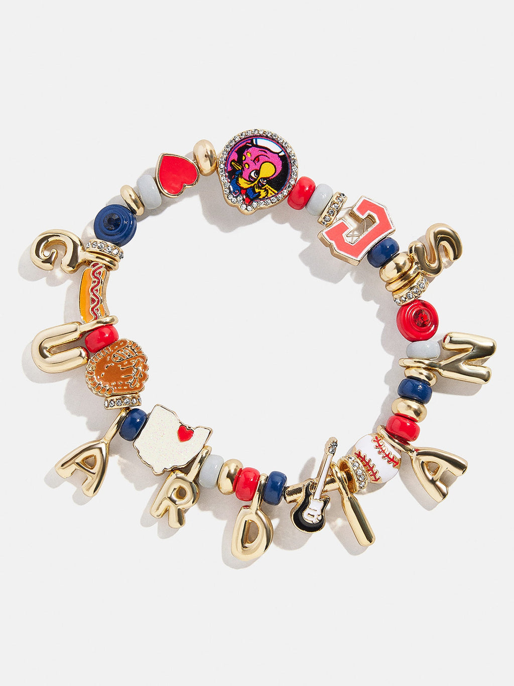 MLB Motif Beaded Bracelet - Cleveland Guardians