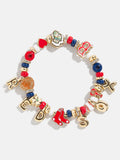 MLB Motif Beaded Bracelet - Boston Red Sox