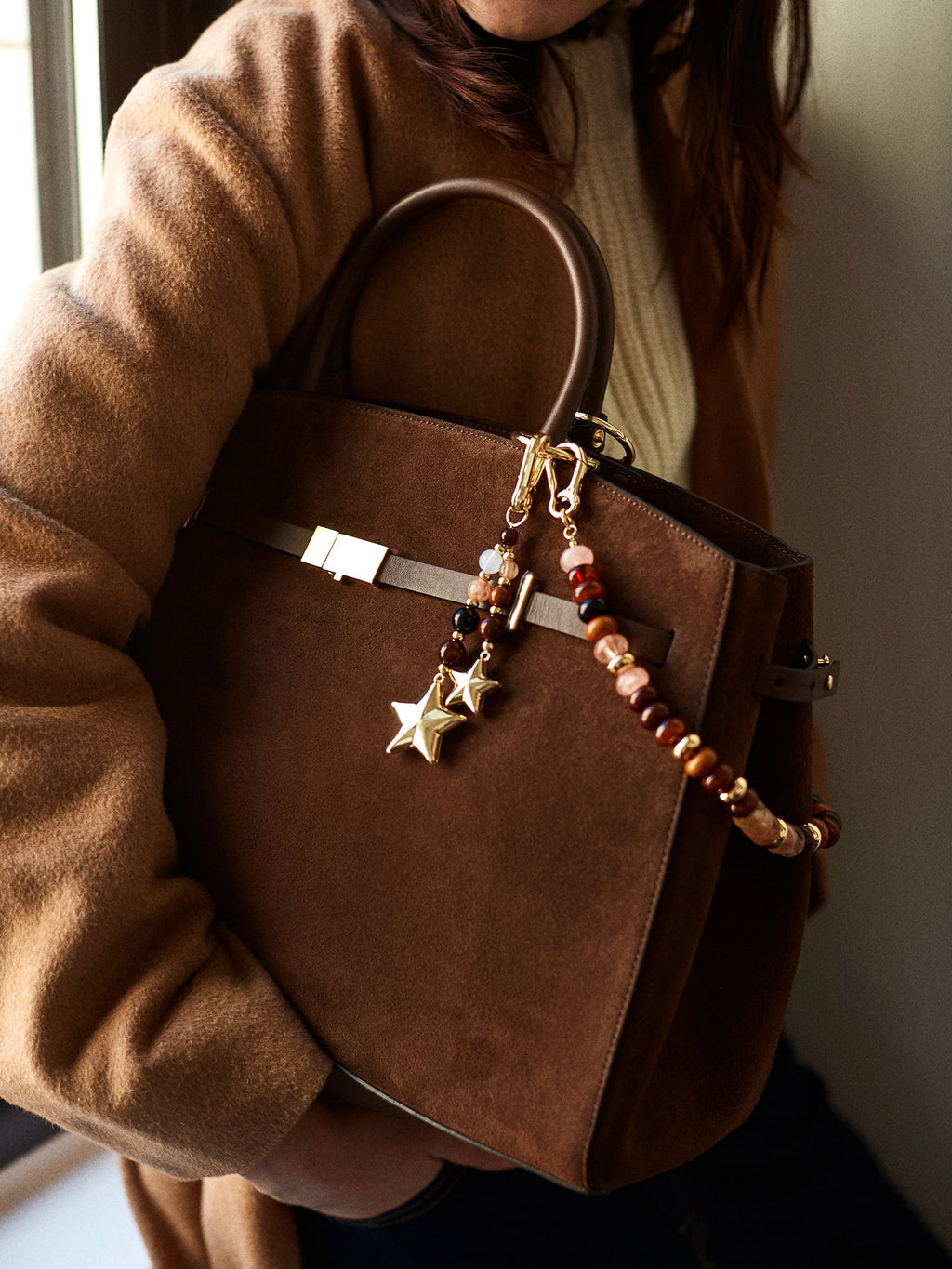 Flying Colors Bag Charm - Gold/Brown
