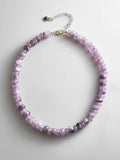 Joyce Semi-Precious Beaded Necklace - Light Amethyst Bead