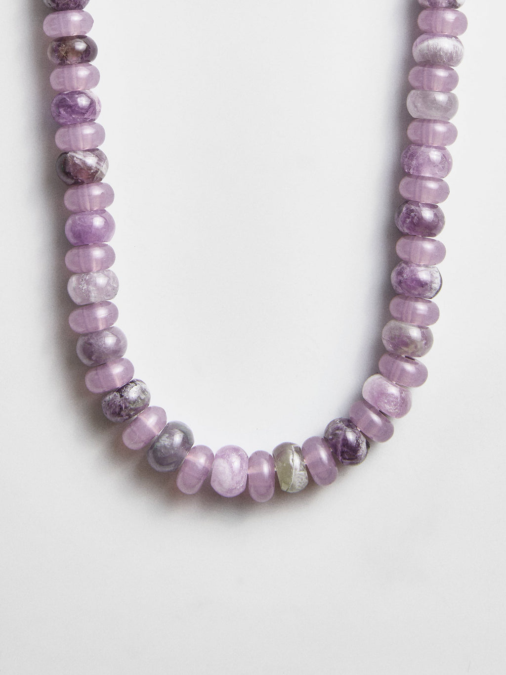 Joyce Semi-Precious Beaded Necklace - Light Amethyst Bead