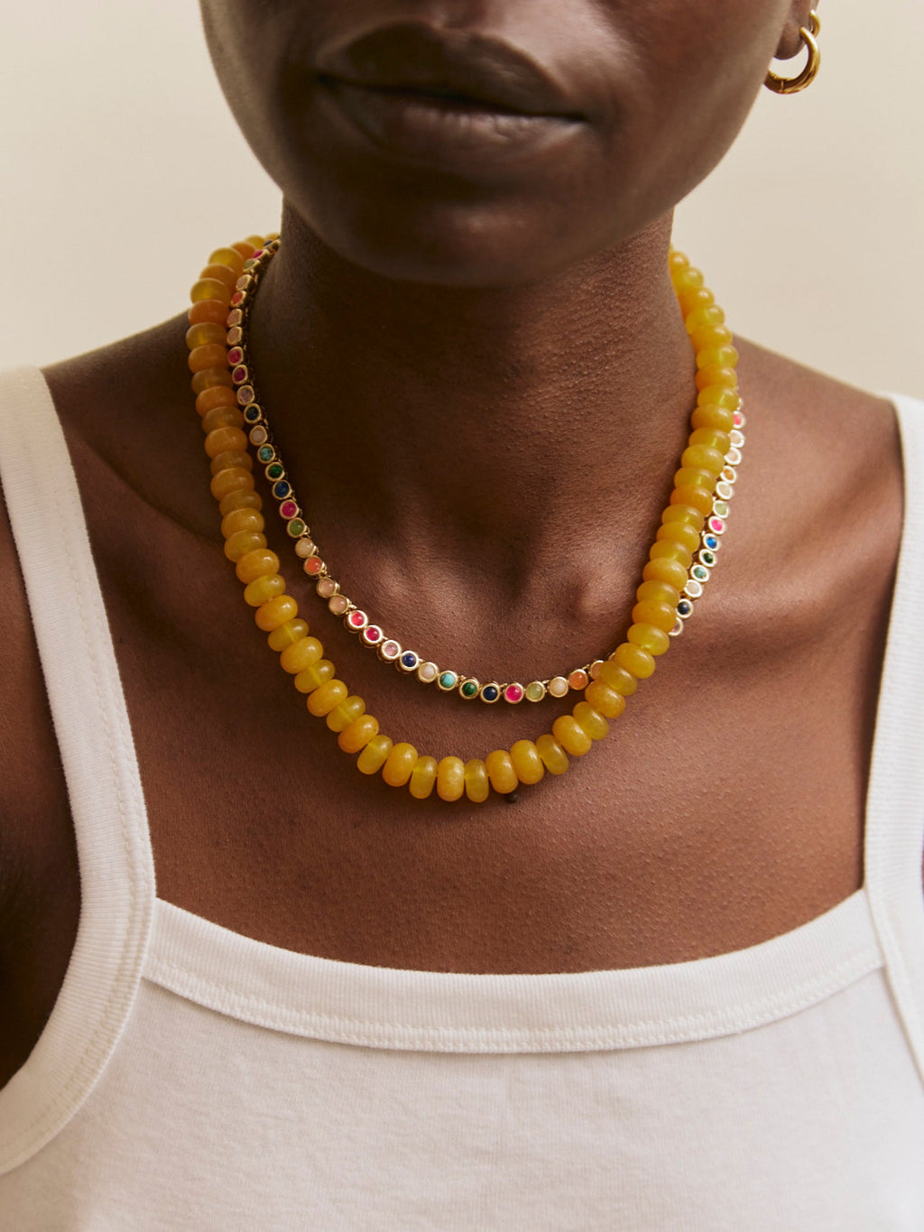 Joyce Semi-Precious Beaded Necklace - Citrine