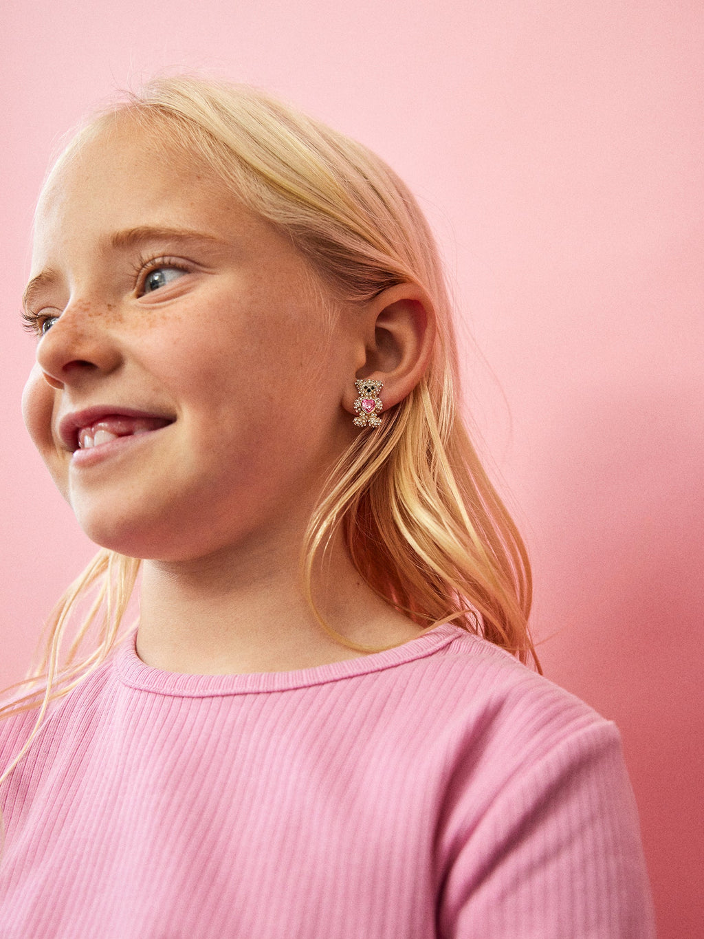 Happy Valentine’s Kids Clip-On Earring Set - Teddy Bear