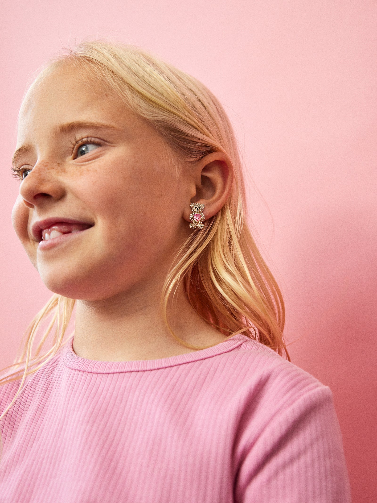 Happy Valentine’s Kids Clip-On Earring Set - Teddy Bear