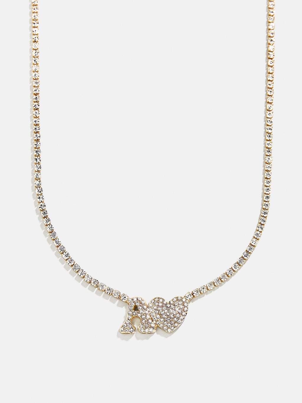 Love Letter Kids' Initial Tennis Necklace - Gold/Pavé