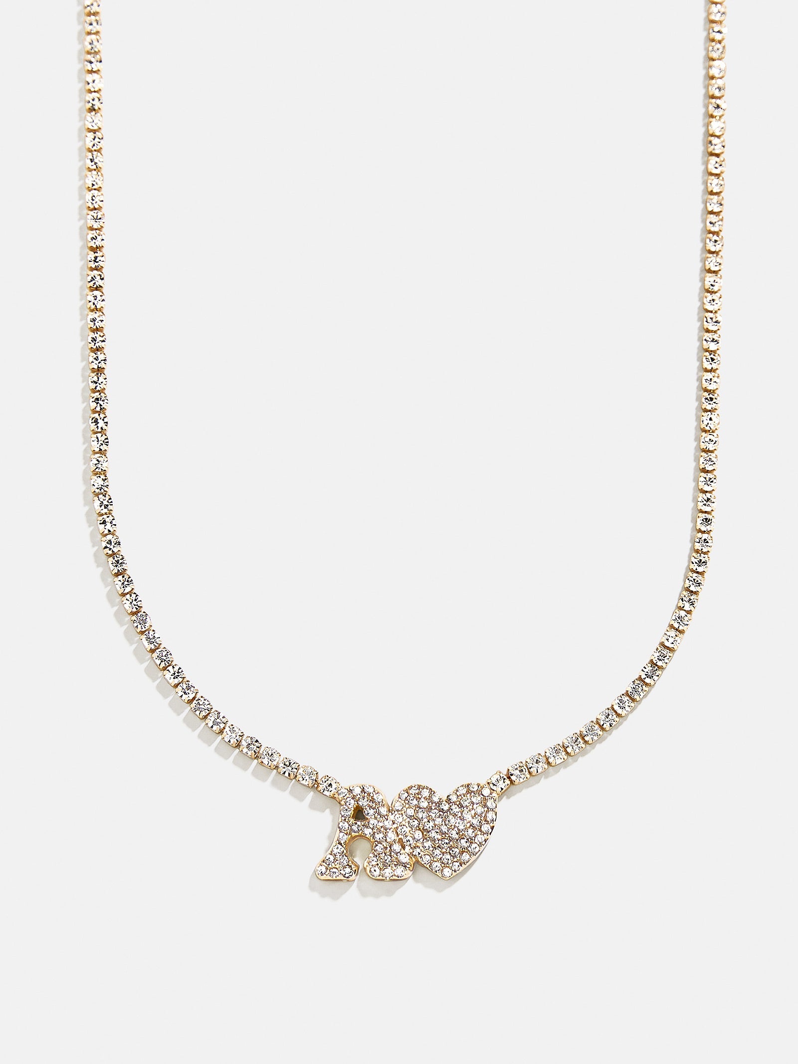 Love Letter Kids' Initial Tennis Necklace - Gold/Pavé
