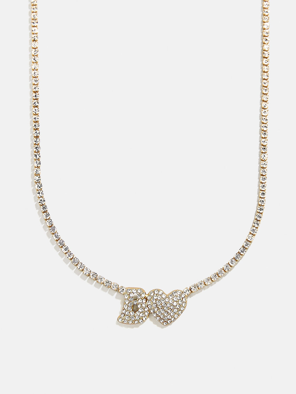 Love Letter Kids' Initial Tennis Necklace - Gold/Pavé