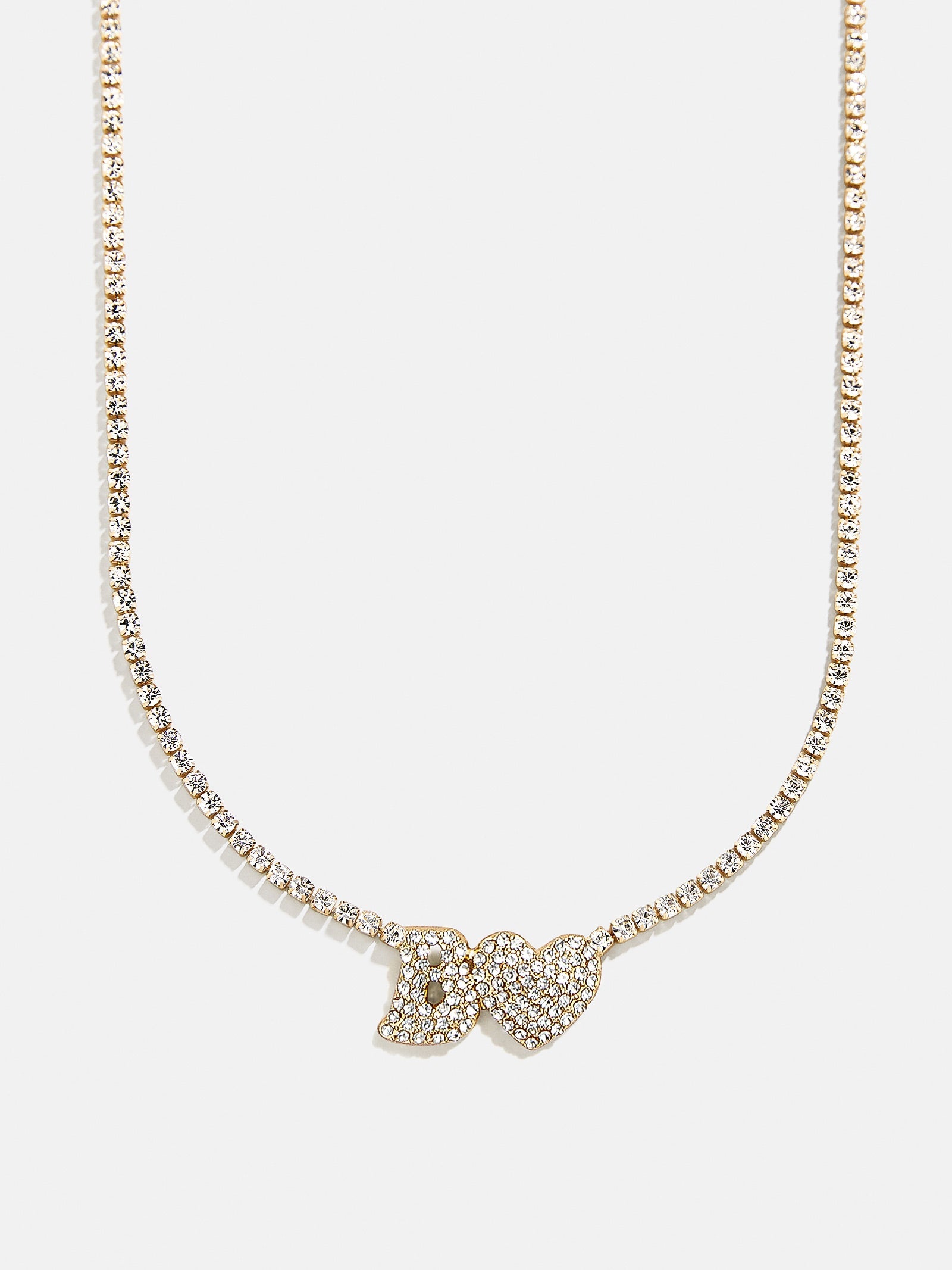 Love Letter Kids' Initial Tennis Necklace - Gold/Pavé