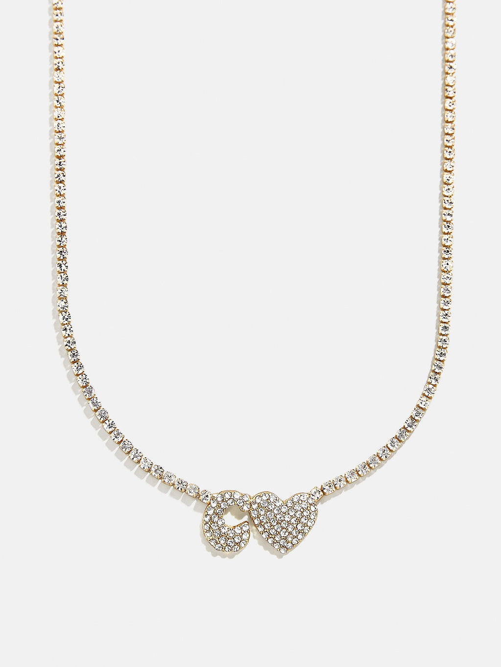 Love Letter Kids' Initial Tennis Necklace - Gold/Pavé