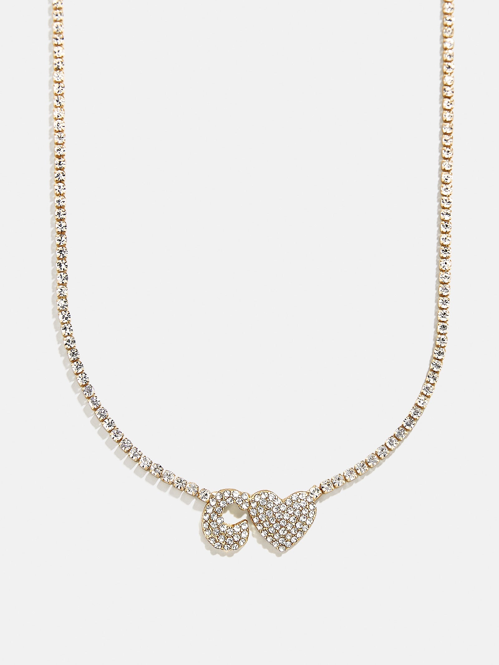 Love Letter Kids' Initial Tennis Necklace - Gold/Pavé