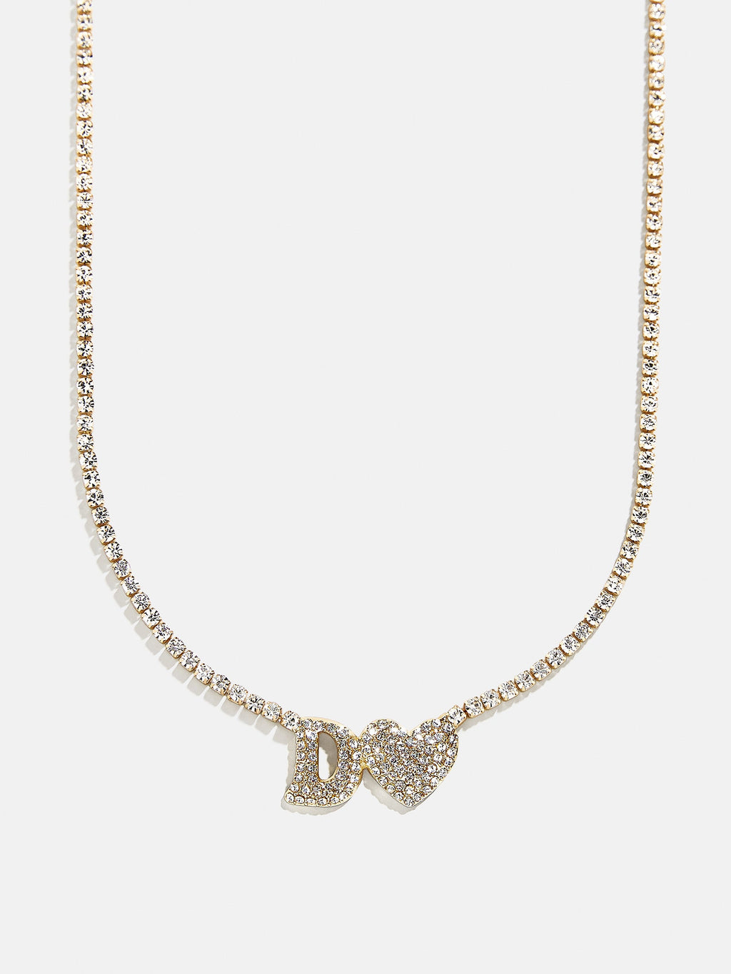 Love Letter Kids' Initial Tennis Necklace - Gold/Pavé