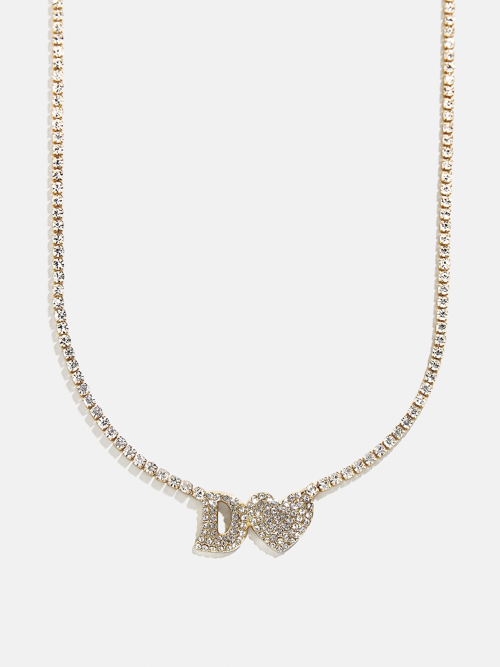 Love Letter Kids' Initial Tennis Necklace - Gold/Pavé