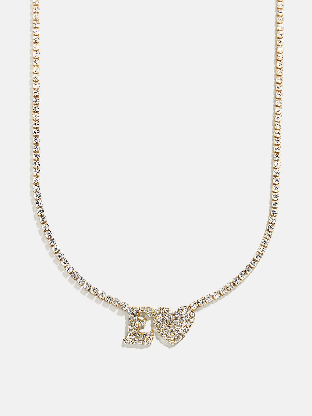 Love Letter Kids' Initial Tennis Necklace - Gold/Pavé