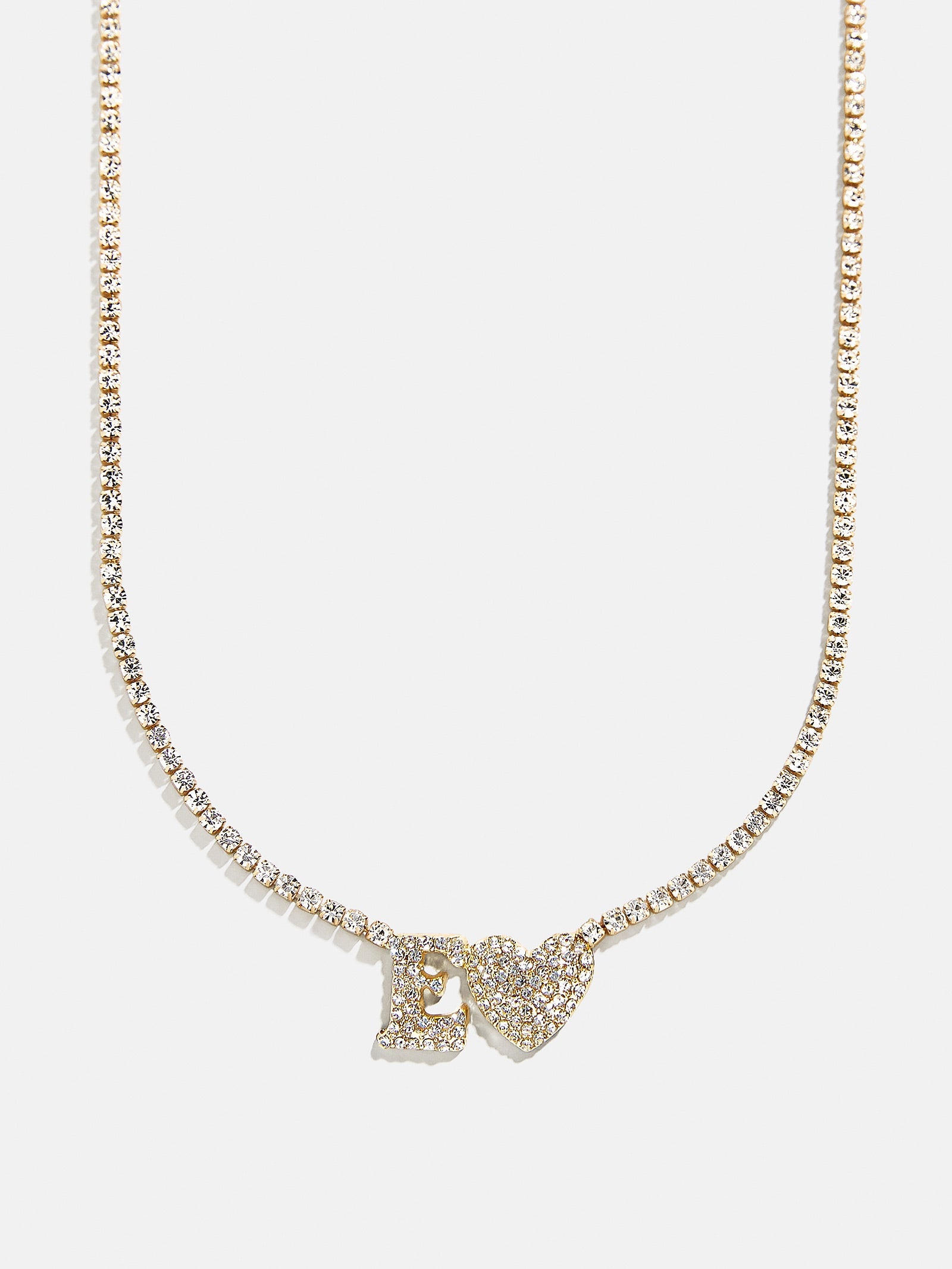 Love Letter Kids' Initial Tennis Necklace - Gold/Pavé