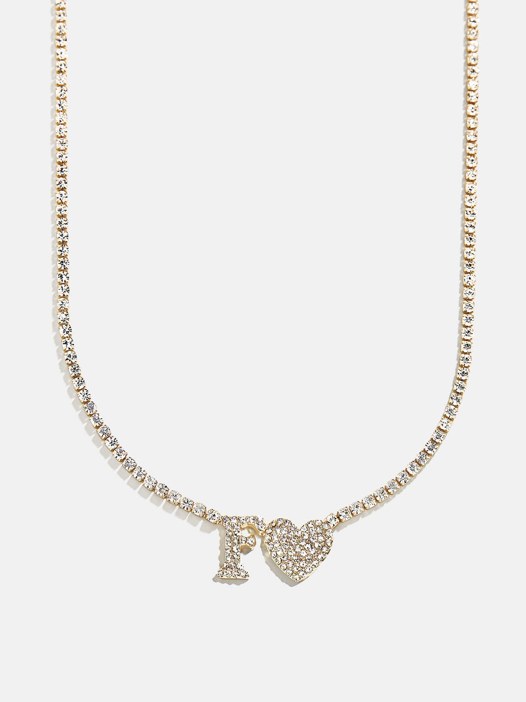 Love Letter Kids' Initial Tennis Necklace - Gold/Pavé