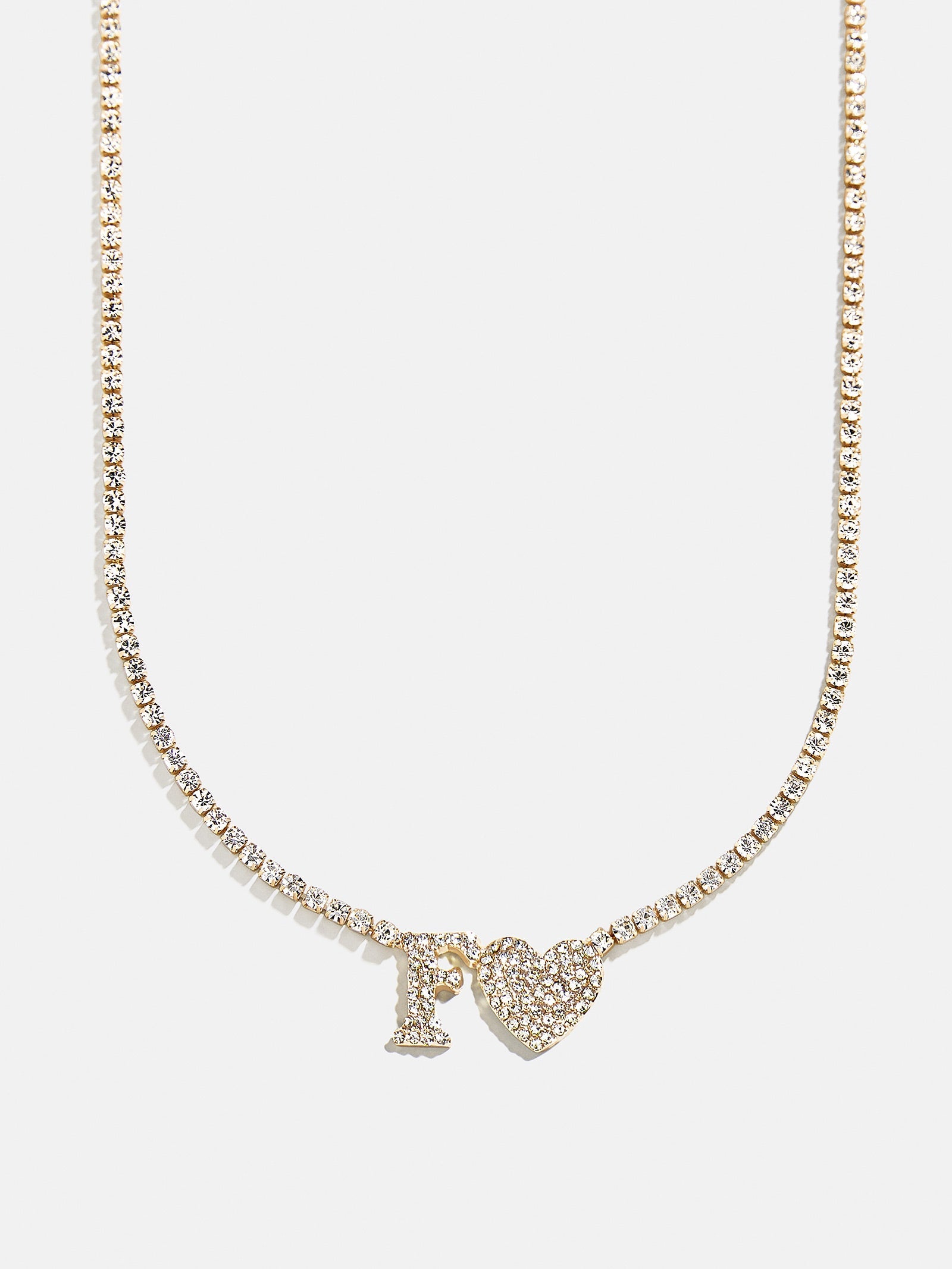 Love Letter Kids' Initial Tennis Necklace - Gold/Pavé