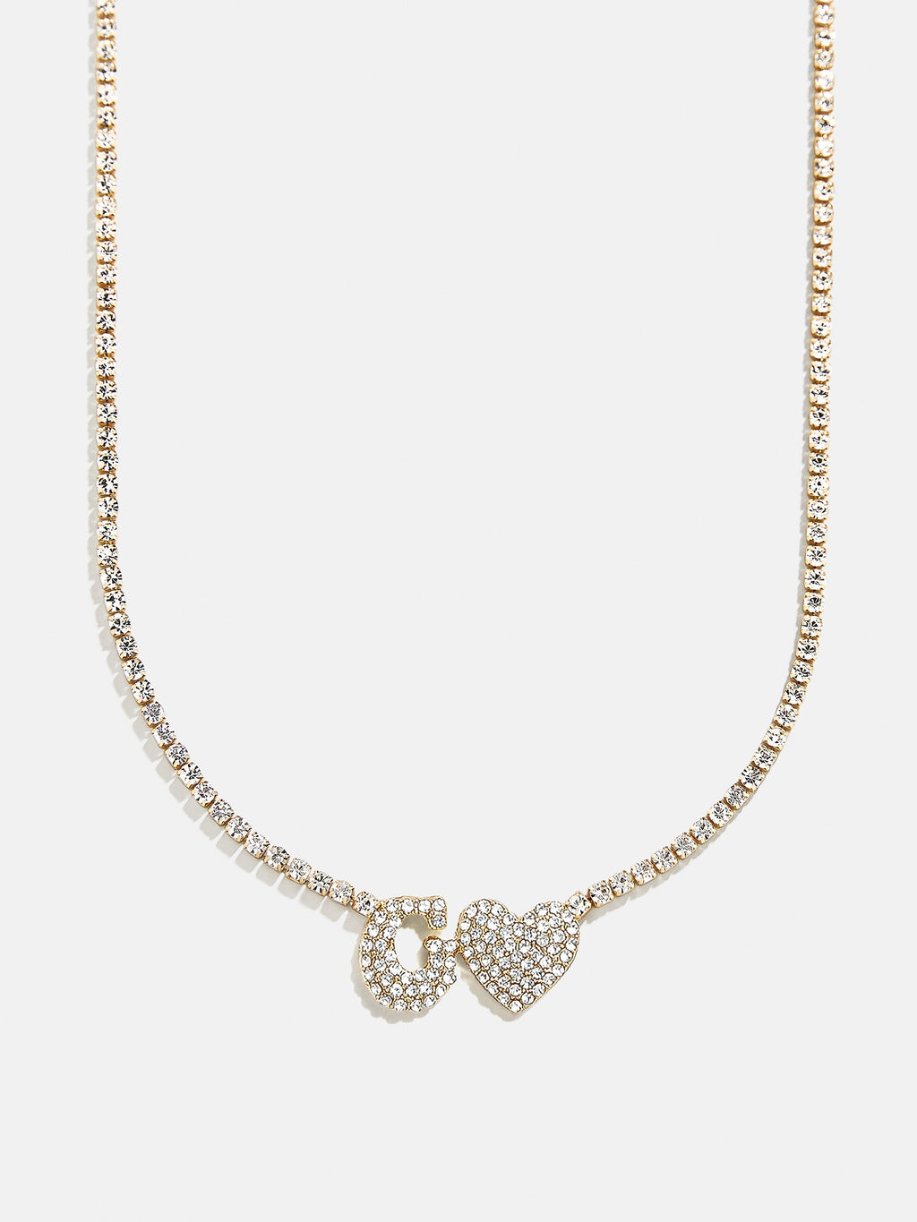 Love Letter Kids' Initial Tennis Necklace - Gold/Pavé