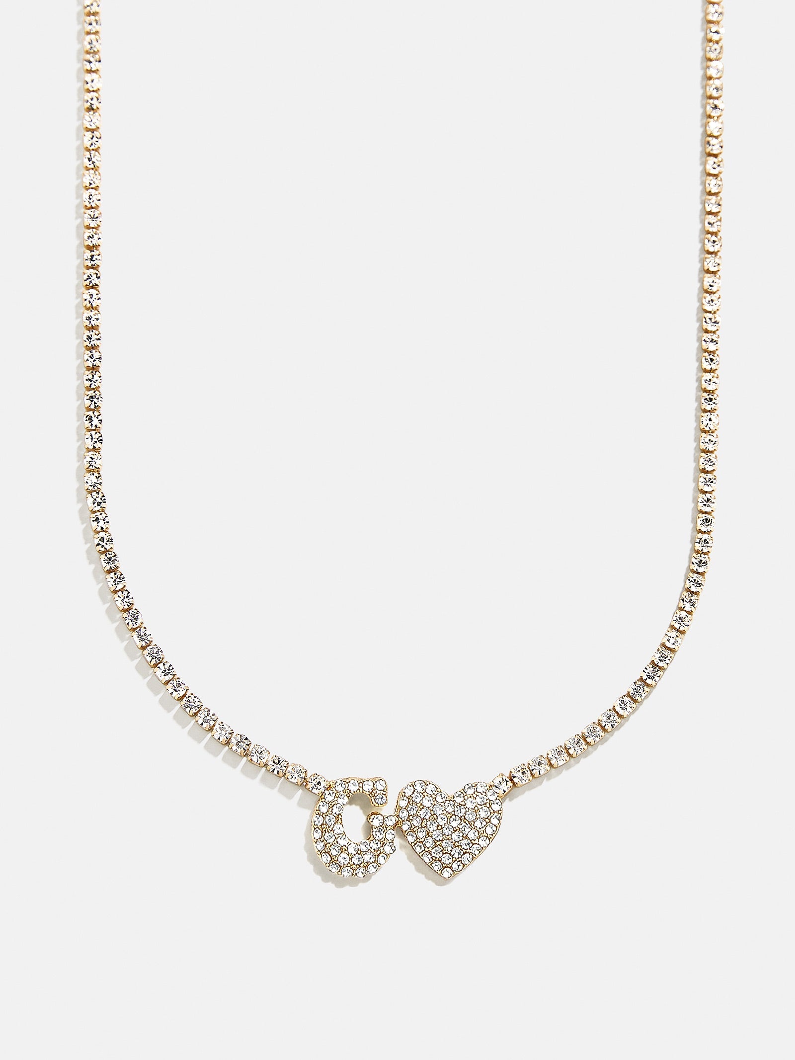 Love Letter Kids' Initial Tennis Necklace - Gold/Pavé
