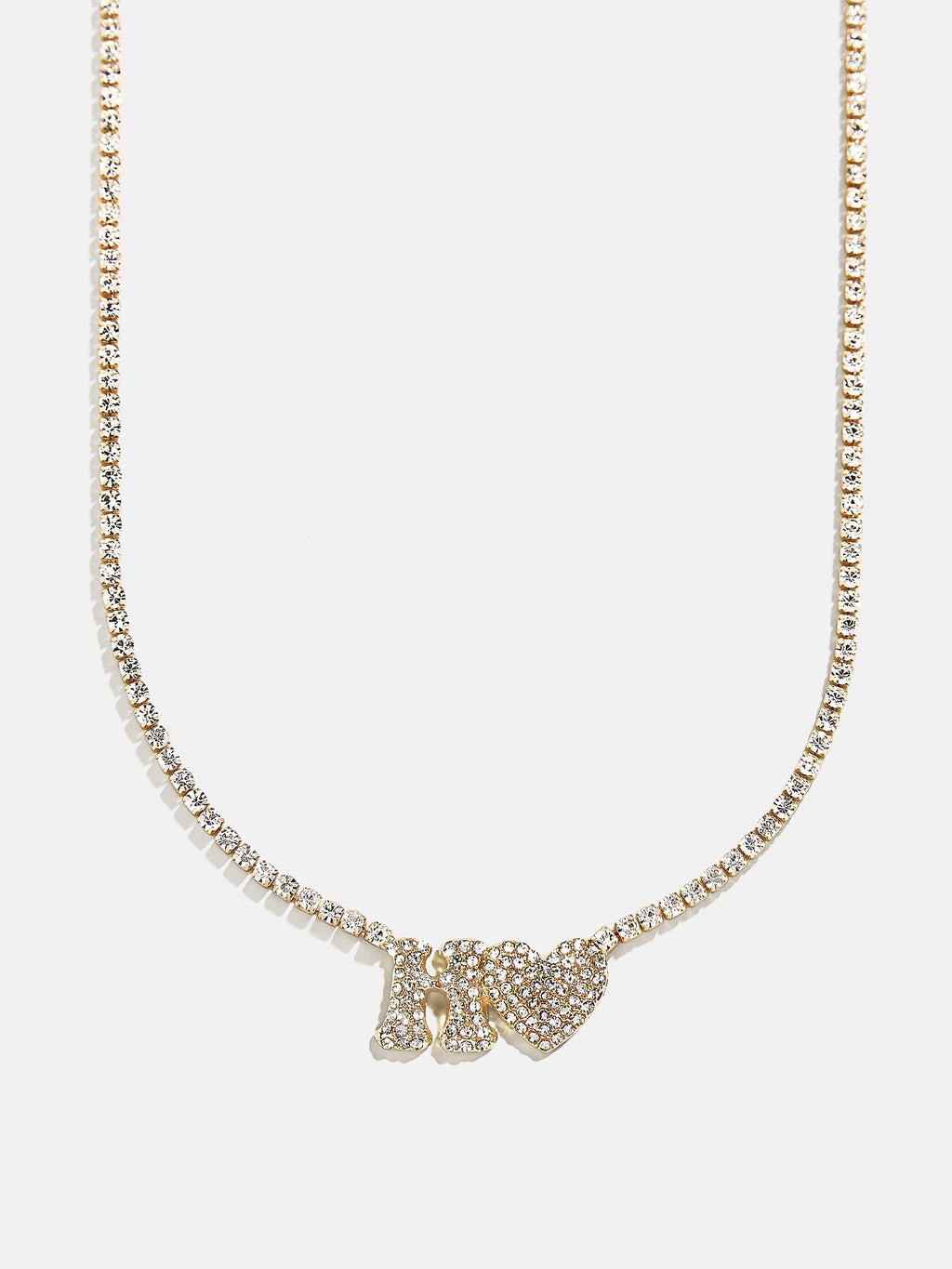 Love Letter Kids' Initial Tennis Necklace - Gold/Pavé