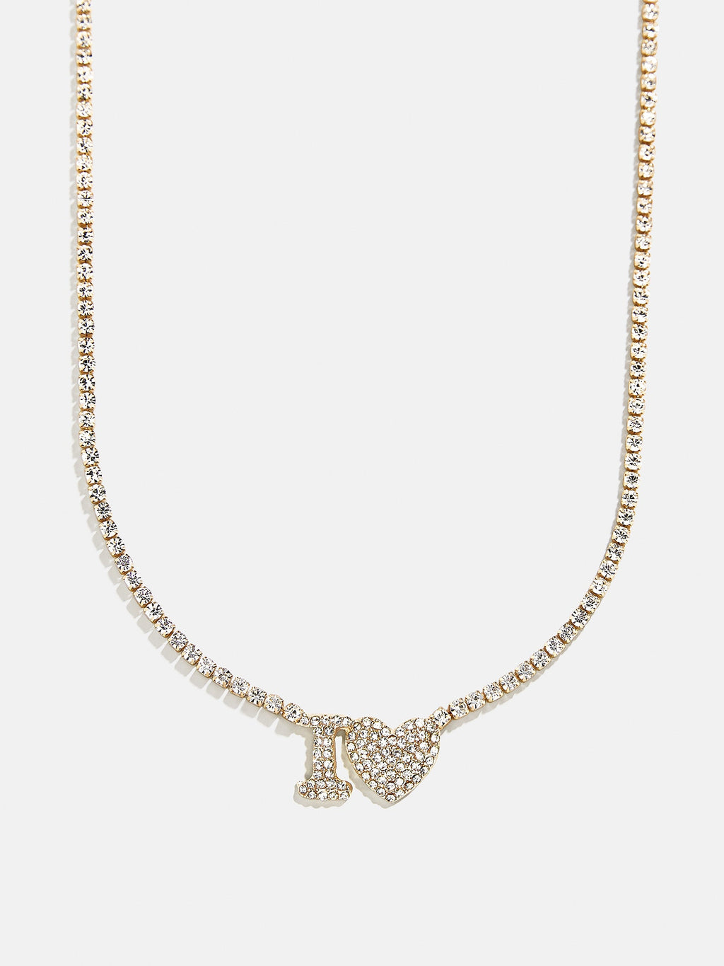 Love Letter Kids' Initial Tennis Necklace - Gold/Pavé