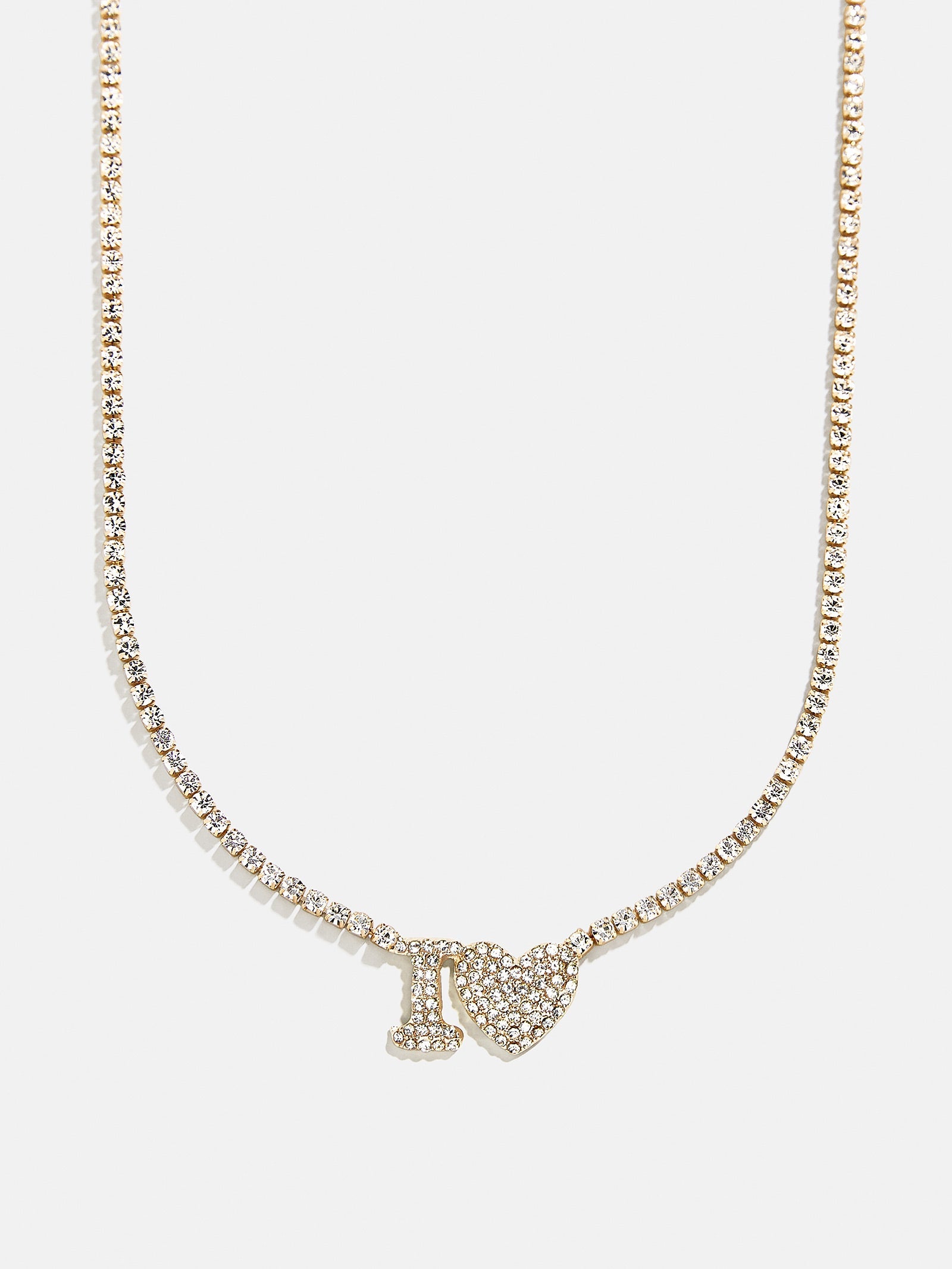 Love Letter Kids' Initial Tennis Necklace - Gold/Pavé