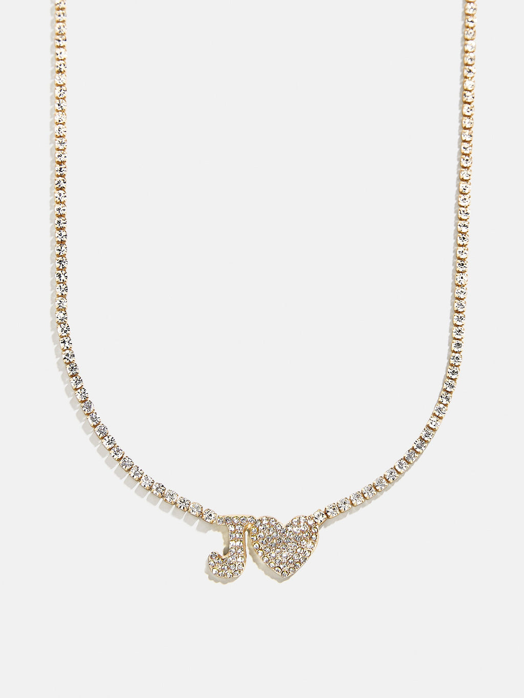 Love Letter Kids' Initial Tennis Necklace - Gold/Pavé