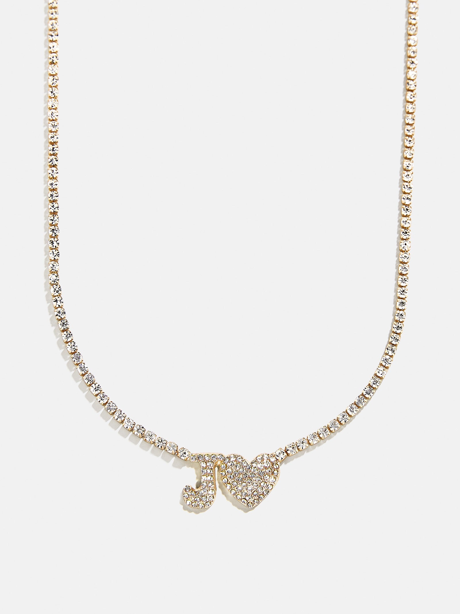 Love Letter Kids' Initial Tennis Necklace - Gold/Pavé