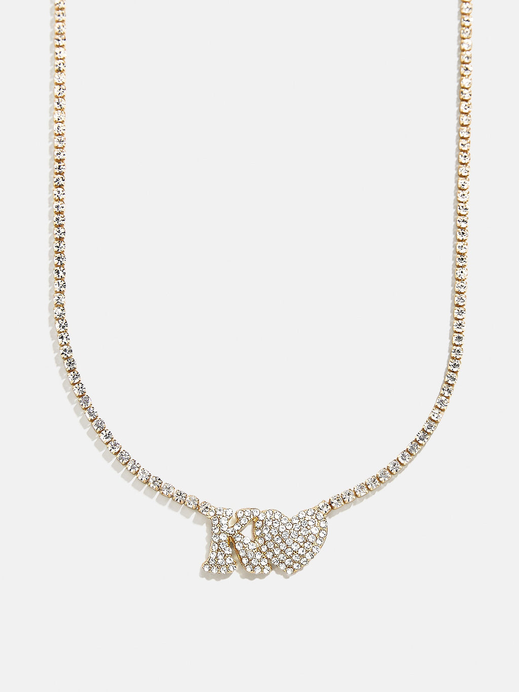 Love Letter Kids' Initial Tennis Necklace - Gold/Pavé