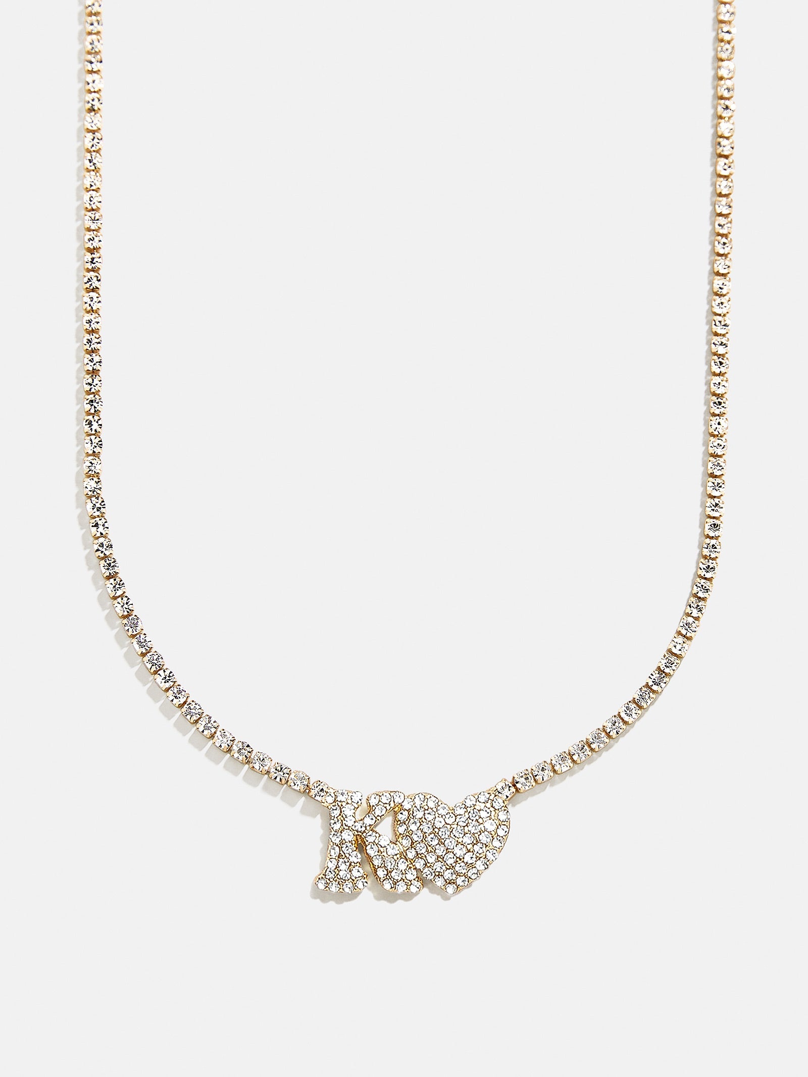 Love Letter Kids' Initial Tennis Necklace - Gold/Pavé