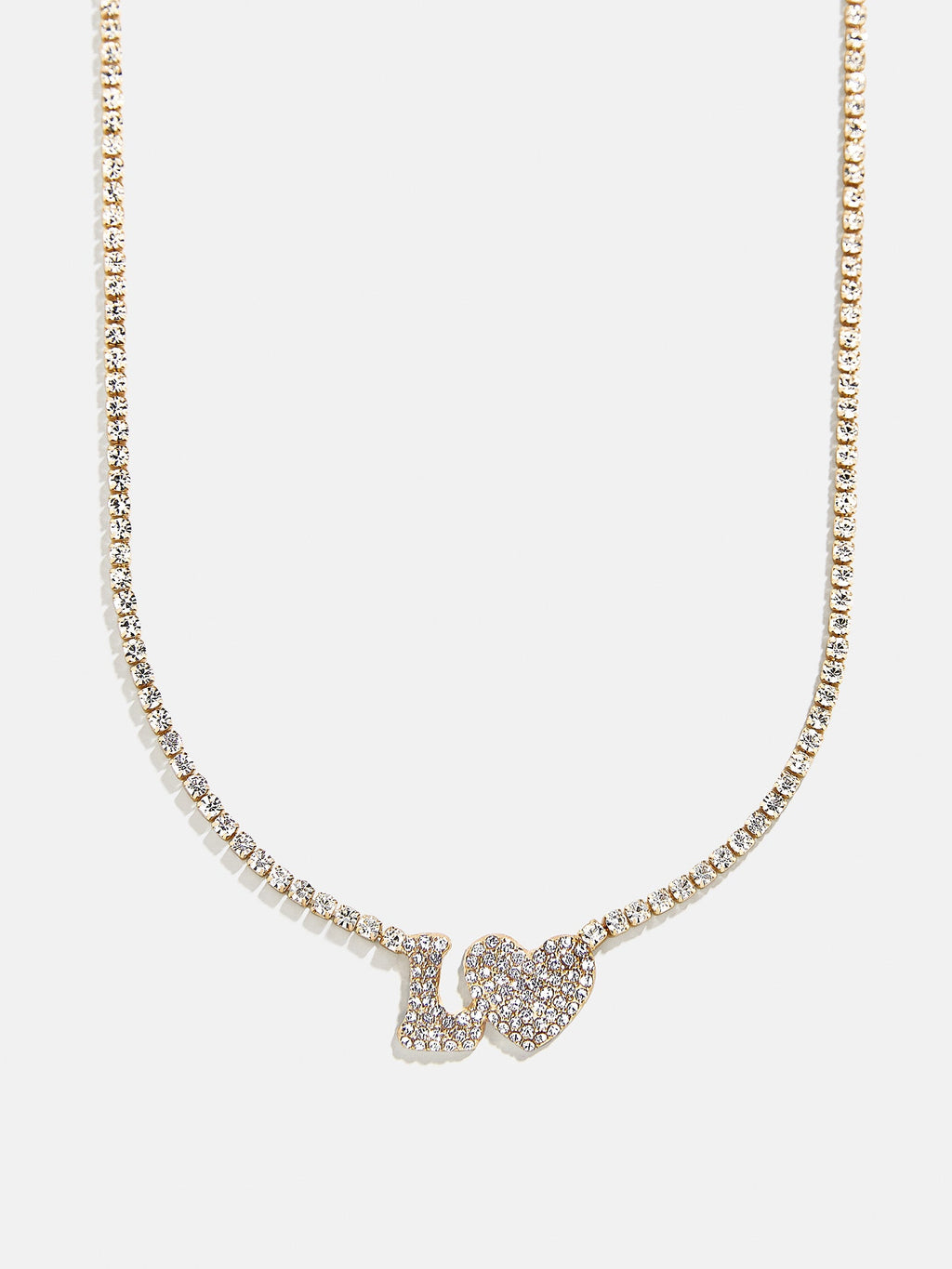 Love Letter Kids' Initial Tennis Necklace - Gold/Pavé