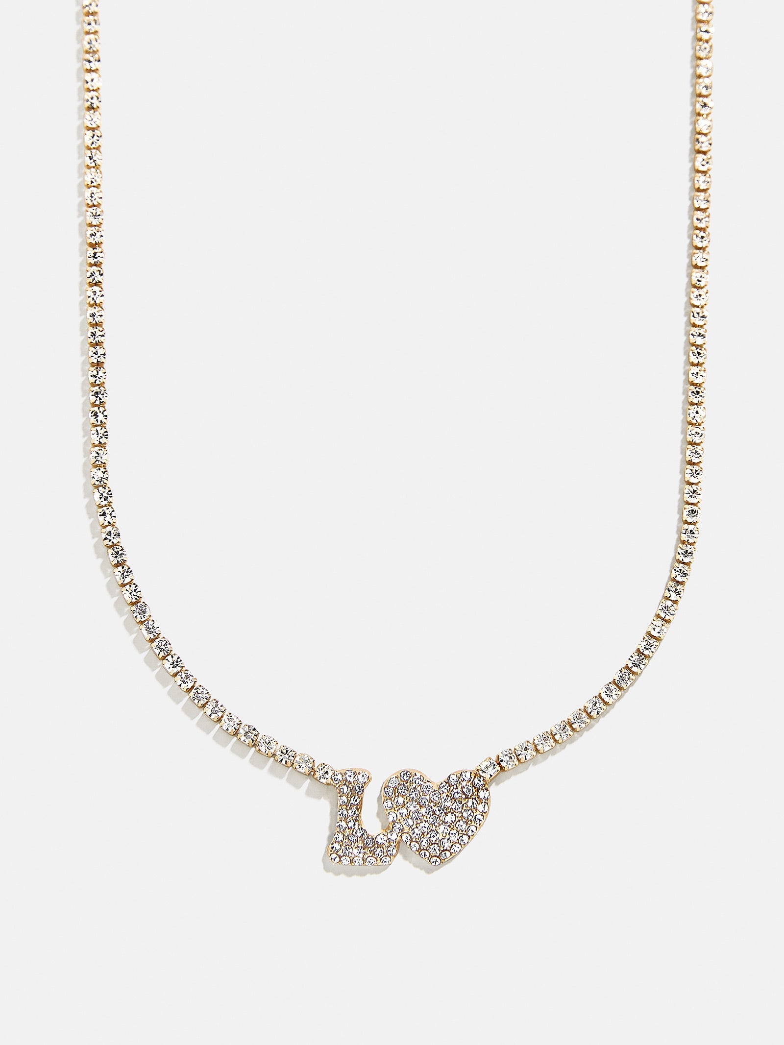 Love Letter Kids' Initial Tennis Necklace - Gold/Pavé