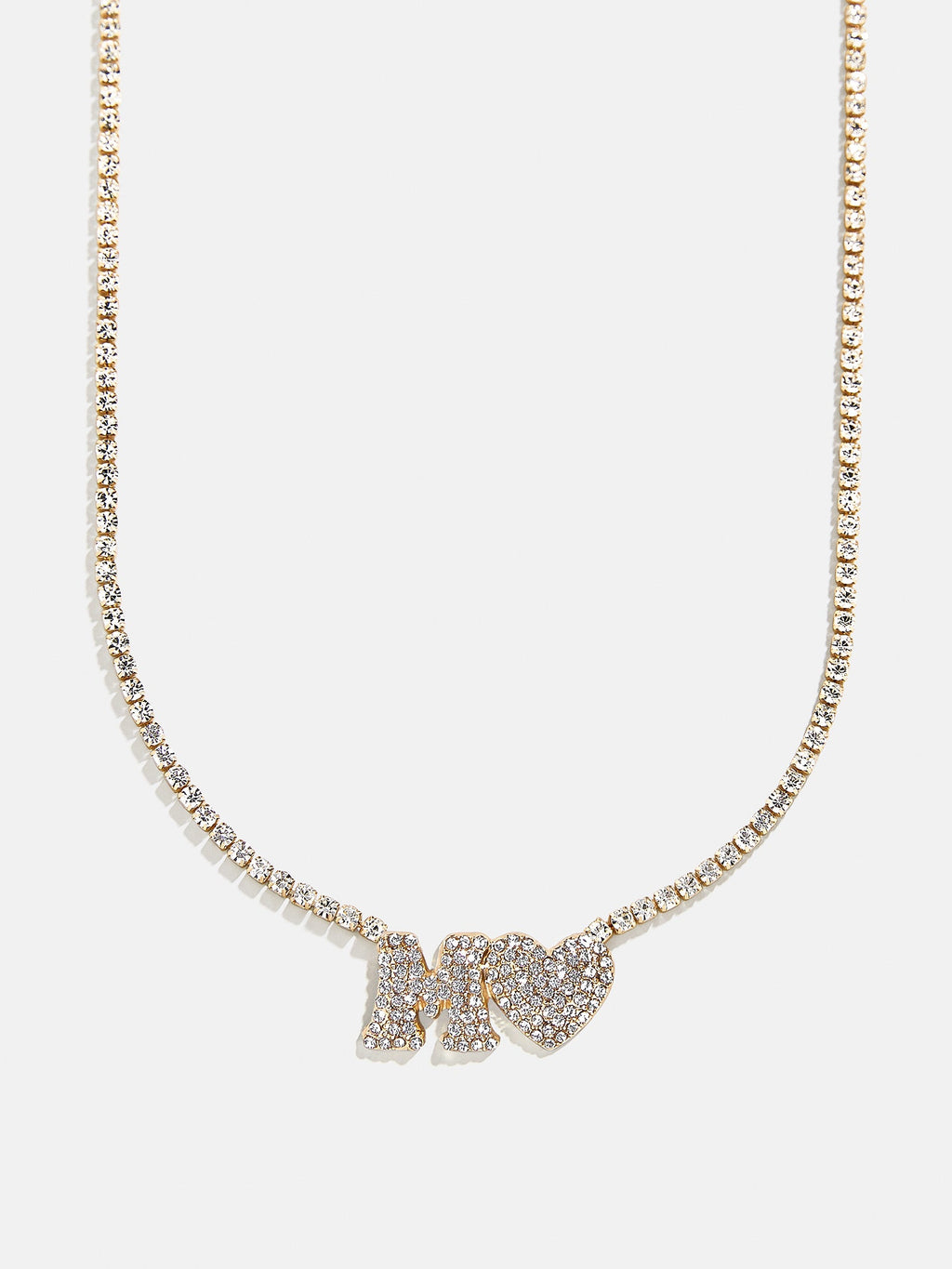 Love Letter Kids' Initial Tennis Necklace - Gold/Pavé