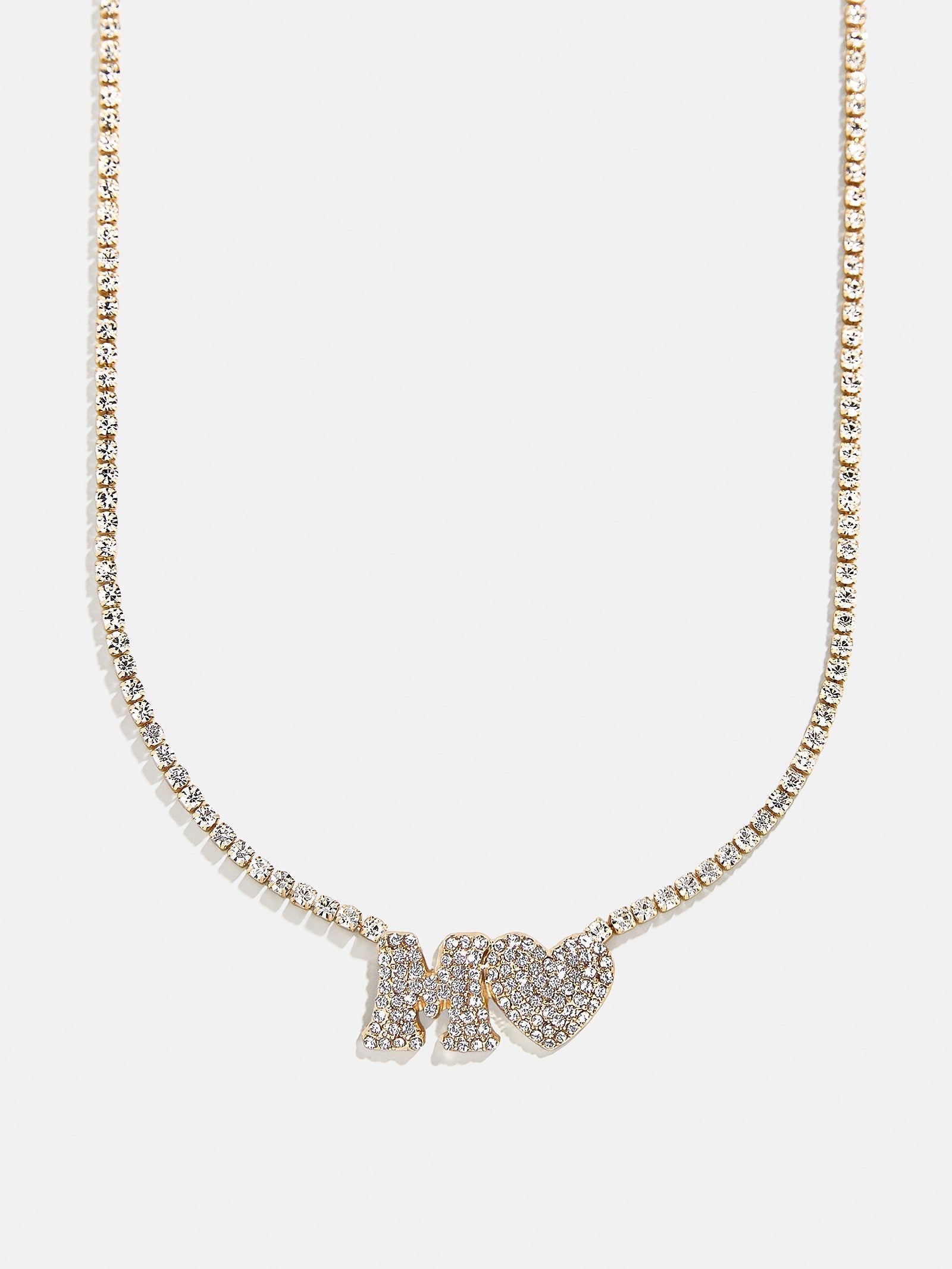 Love Letter Kids' Initial Tennis Necklace - Gold/Pavé