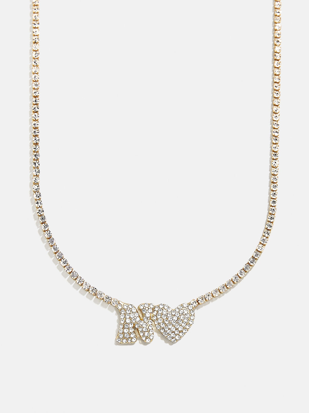 Love Letter Kids' Initial Tennis Necklace - Gold/Pavé