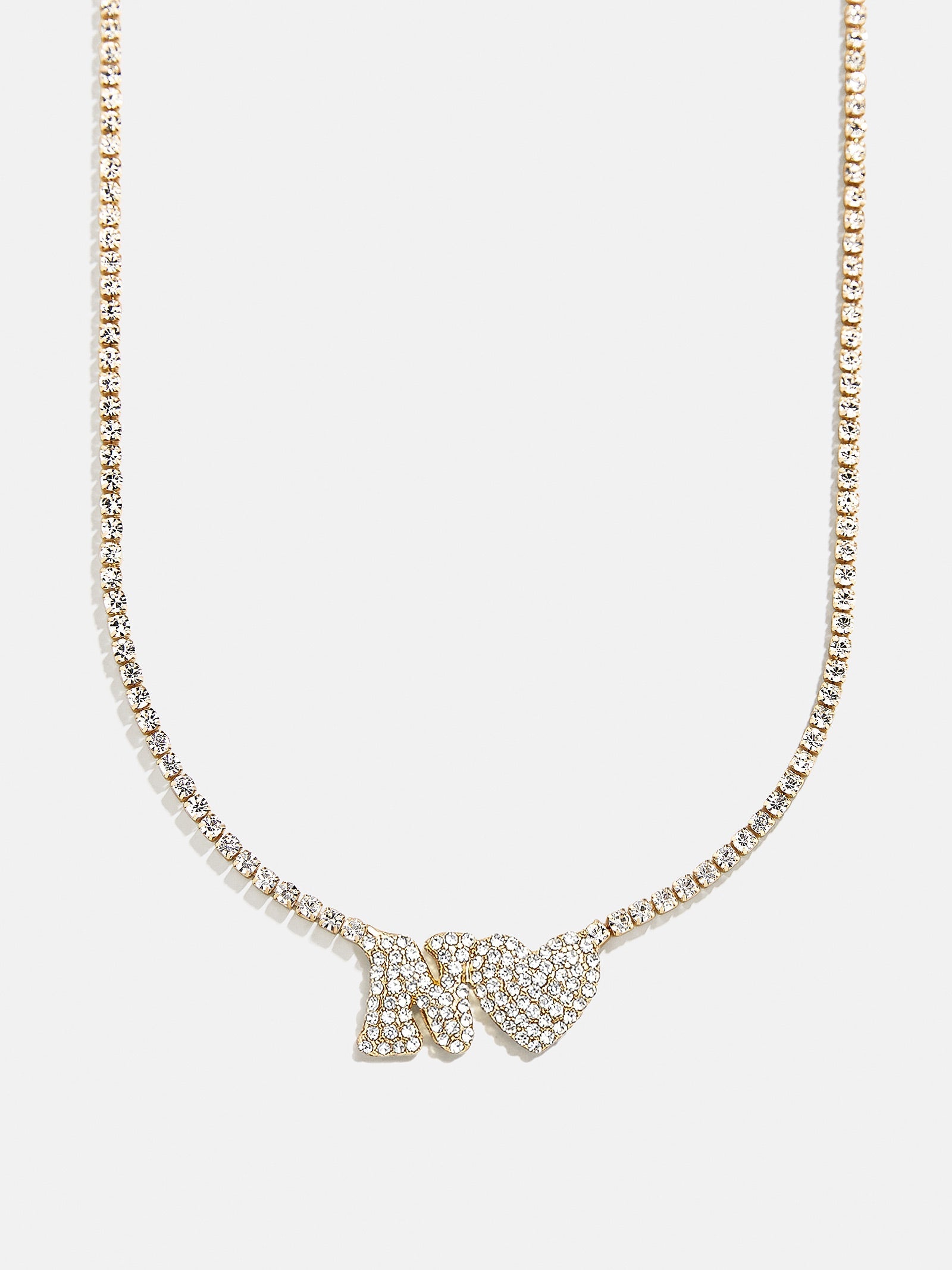 Love Letter Kids' Initial Tennis Necklace - Gold/Pavé