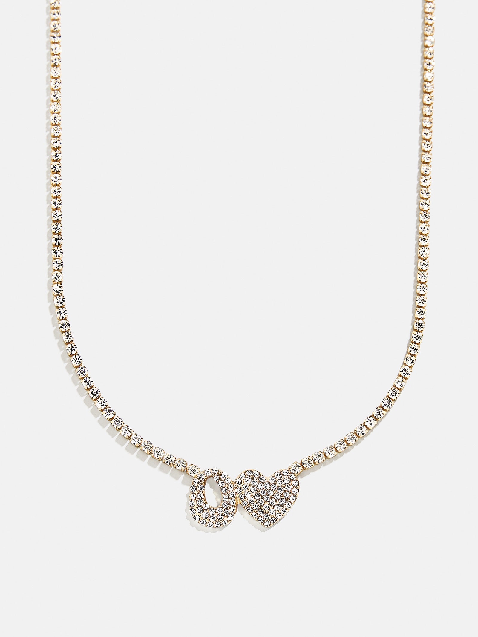 Love Letter Kids' Initial Tennis Necklace - Gold/Pavé