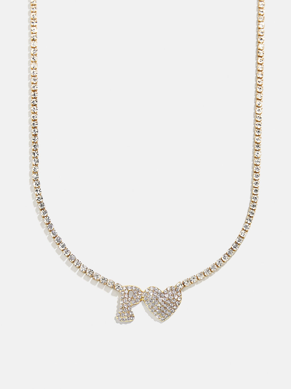 Love Letter Kids' Initial Tennis Necklace - Gold/Pavé
