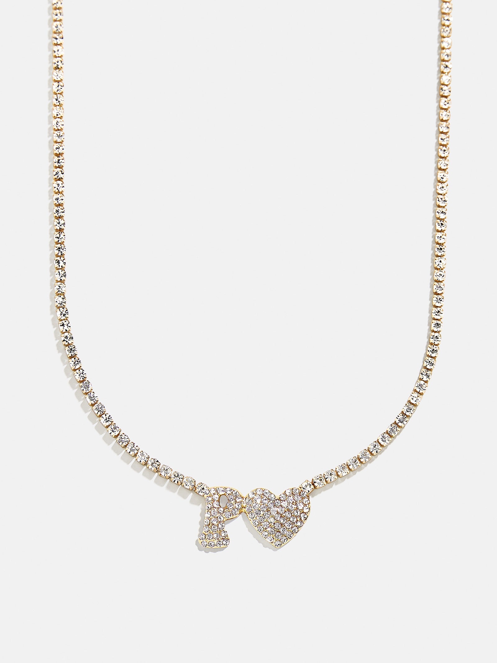 Love Letter Kids' Initial Tennis Necklace - Gold/Pavé