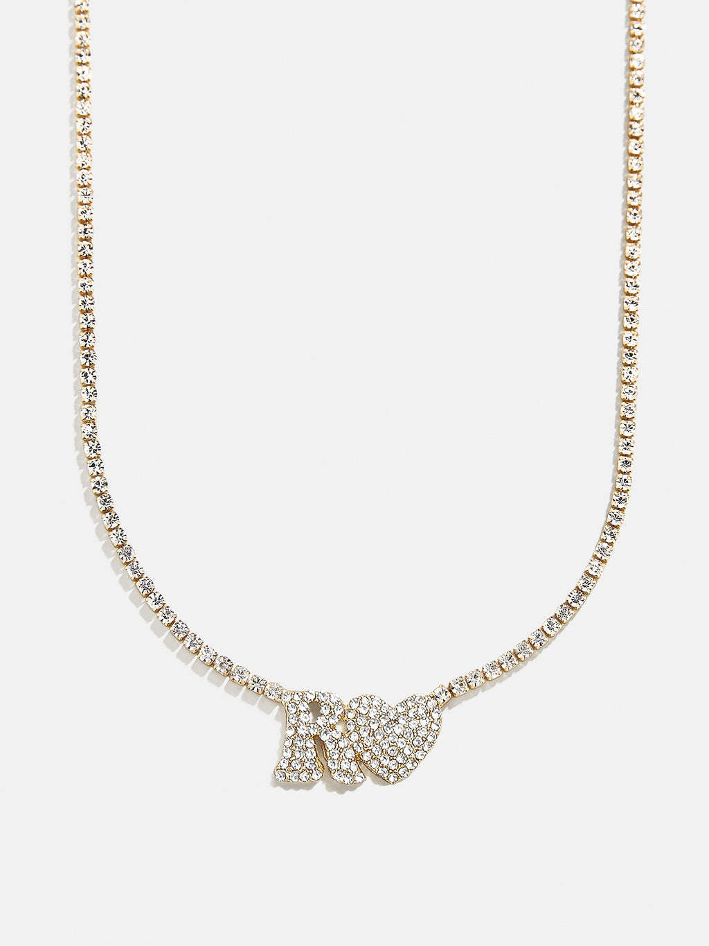 Love Letter Kids' Initial Tennis Necklace - Gold/Pavé