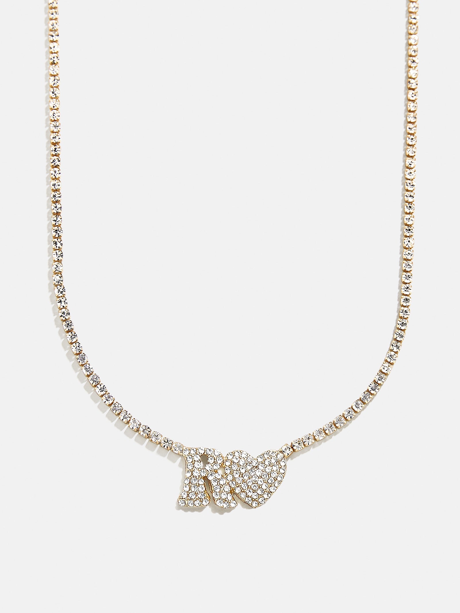 Love Letter Kids' Initial Tennis Necklace - Gold/Pavé