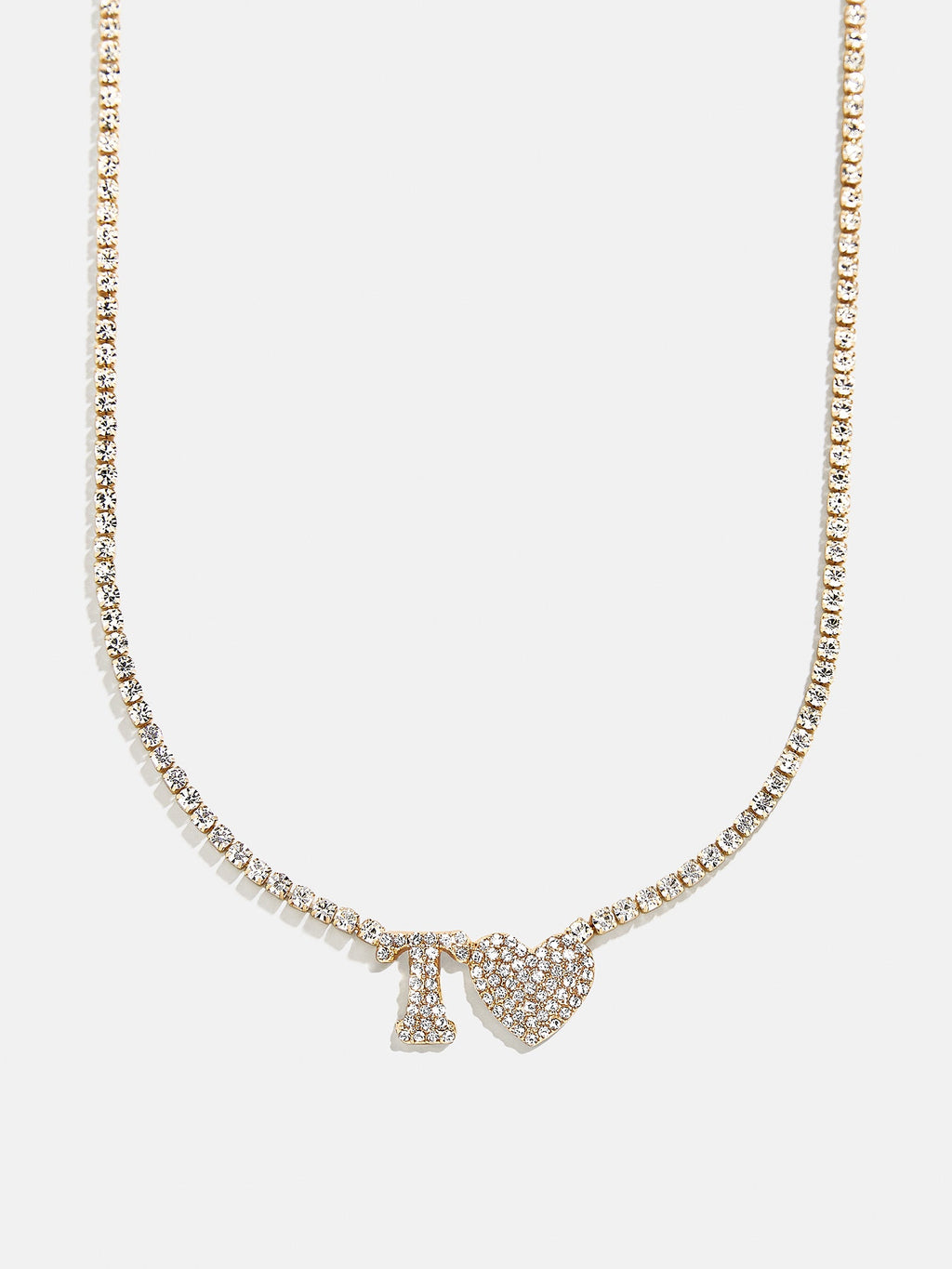 Love Letter Kids' Initial Tennis Necklace - Gold/Pavé