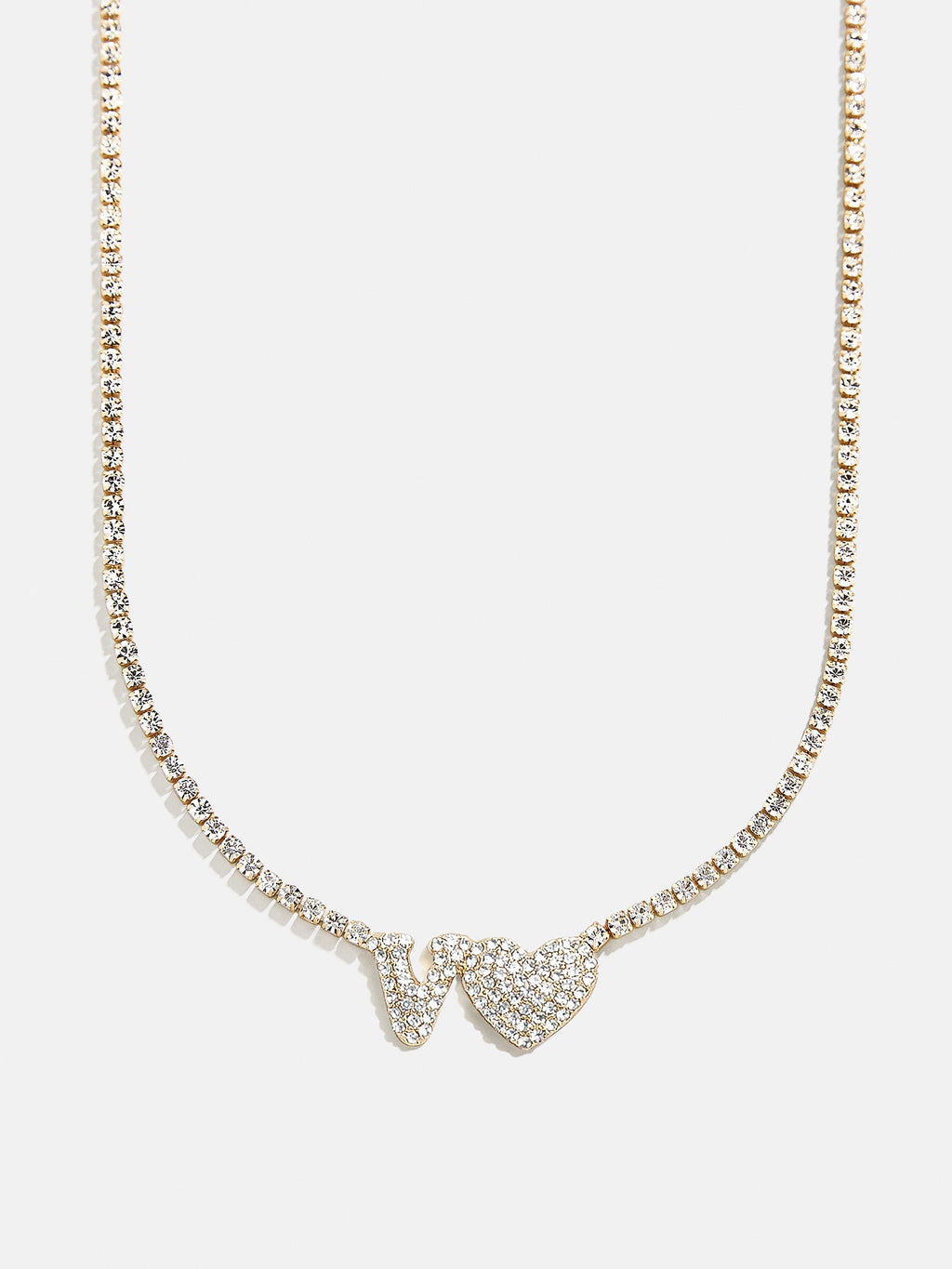 Love Letter Kids' Initial Tennis Necklace - Gold/Pavé